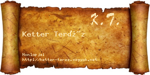 Ketter Teréz névjegykártya